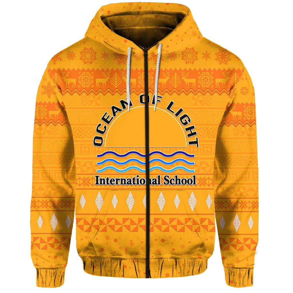 Custom Ocean of Light International School Christmas Zip Hoodie Simple Style LT8 - Wonder Print Shop