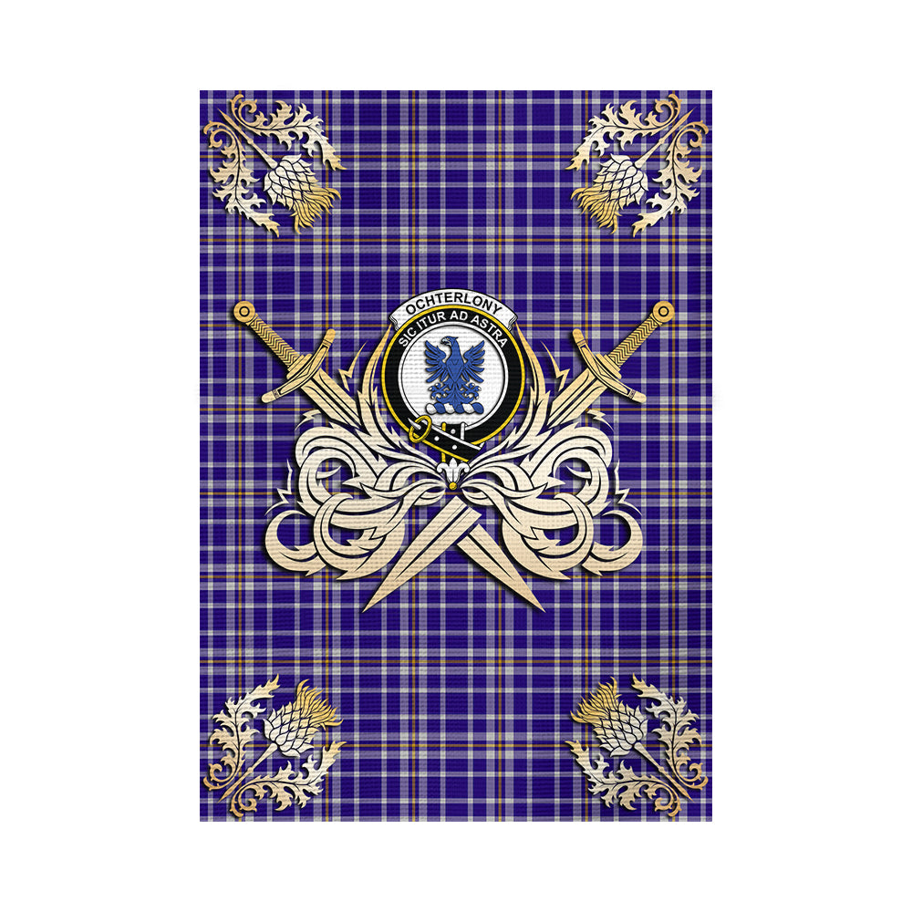 scottish-ochterlony-clan-crest-courage-sword-tartan-garden-flag