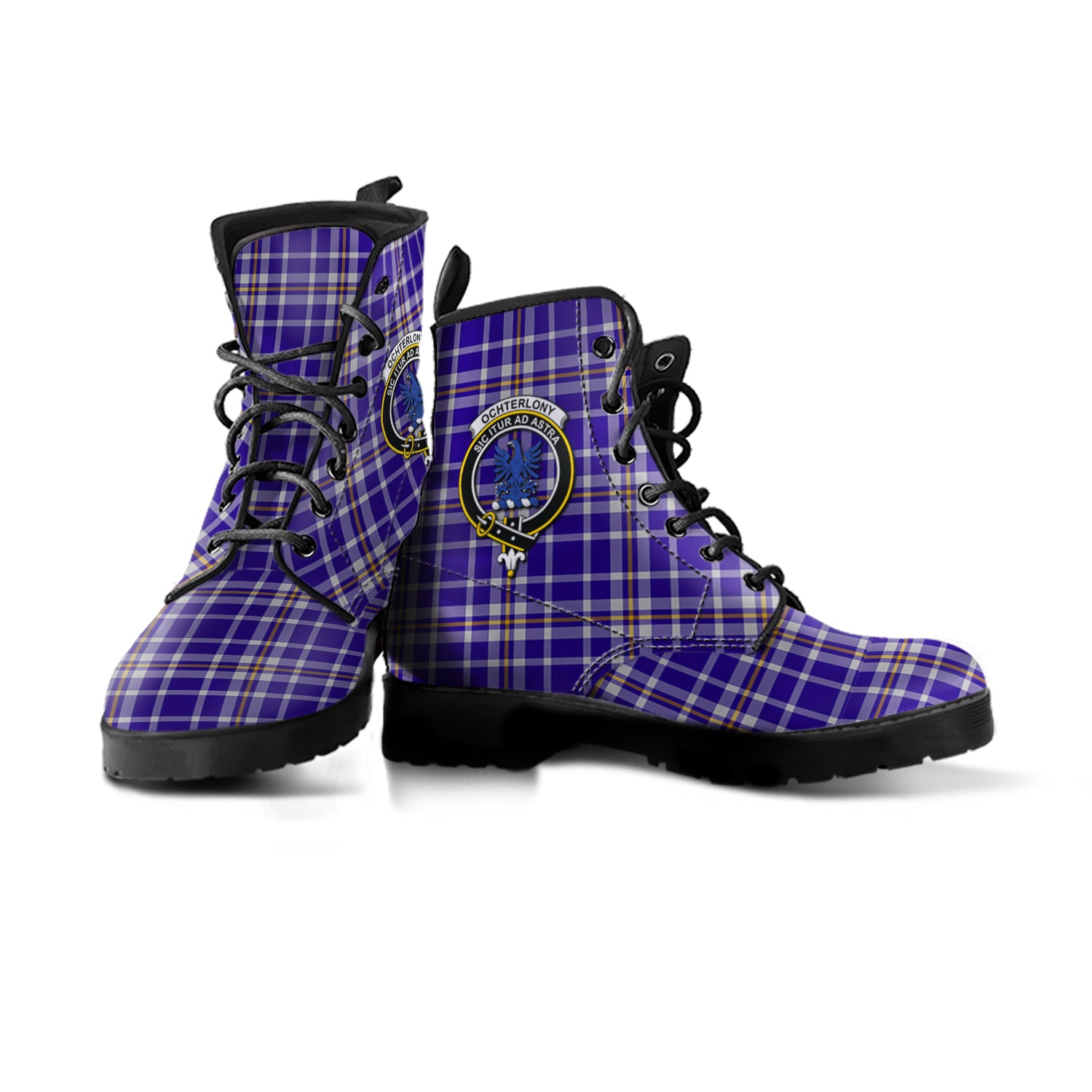 scottish-ochterlony-clan-crest-tartan-leather-boots
