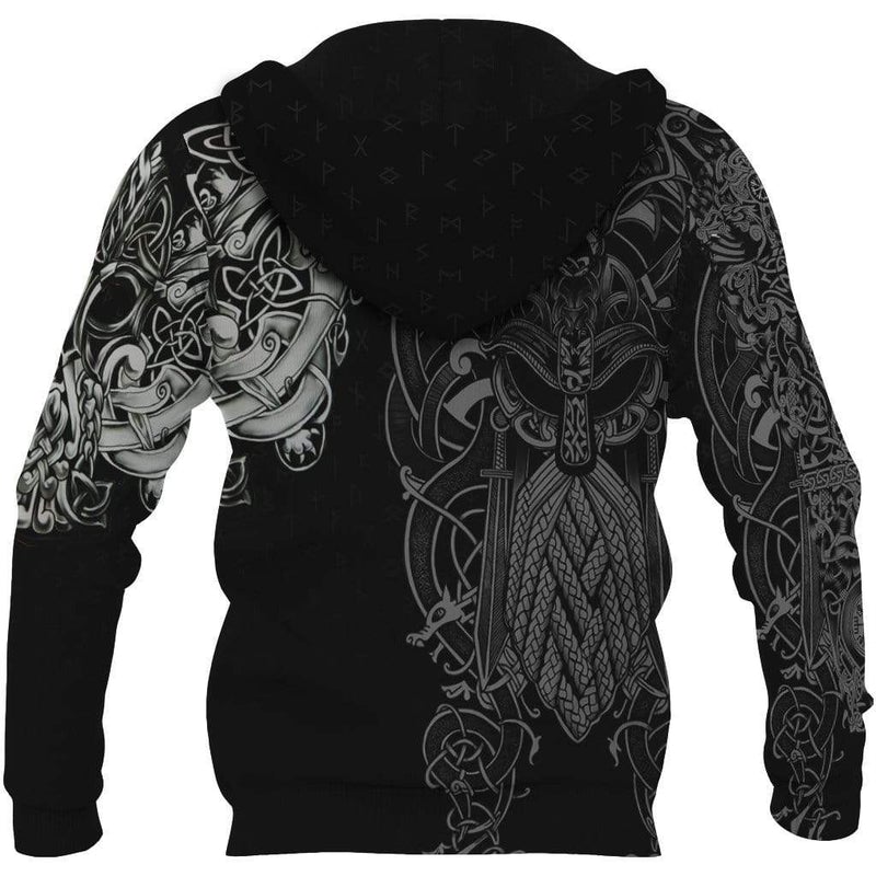 Viking Clothing Odin Fenrir Runes Hoodie RLT12 - Wonder Print Shop