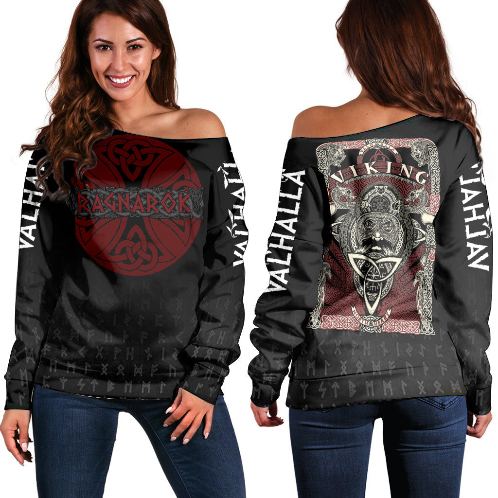 Viking Ragnarok Off Shoulder Sweater RLT12 - Wonder Print Shop