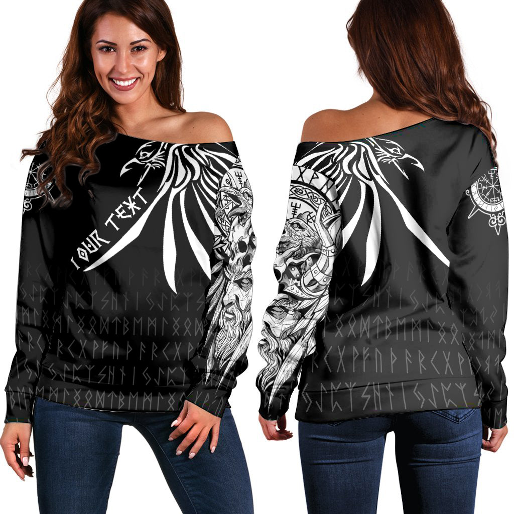Custom Special Raven Off Shoulder Sweater - Tattoo Style RLT12 - Wonder Print Shop