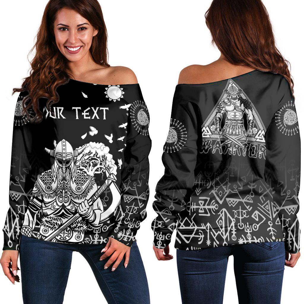 Custom Viking Warrior Off Shoulder Sweater - Celtic Tree RLT12 - Wonder Print Shop