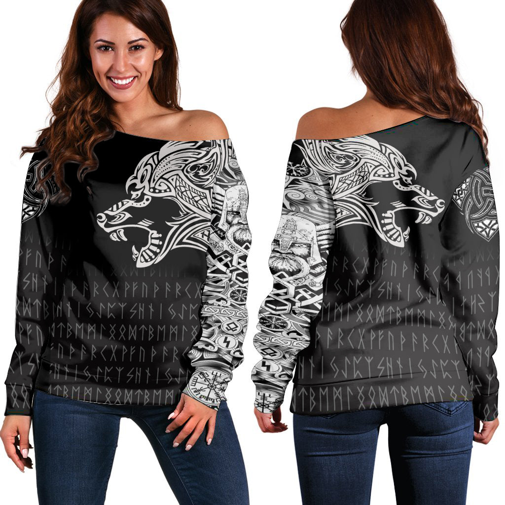 VikingFenrir Tatoo Off Shoulder Sweater RLT12 - Wonder Print Shop