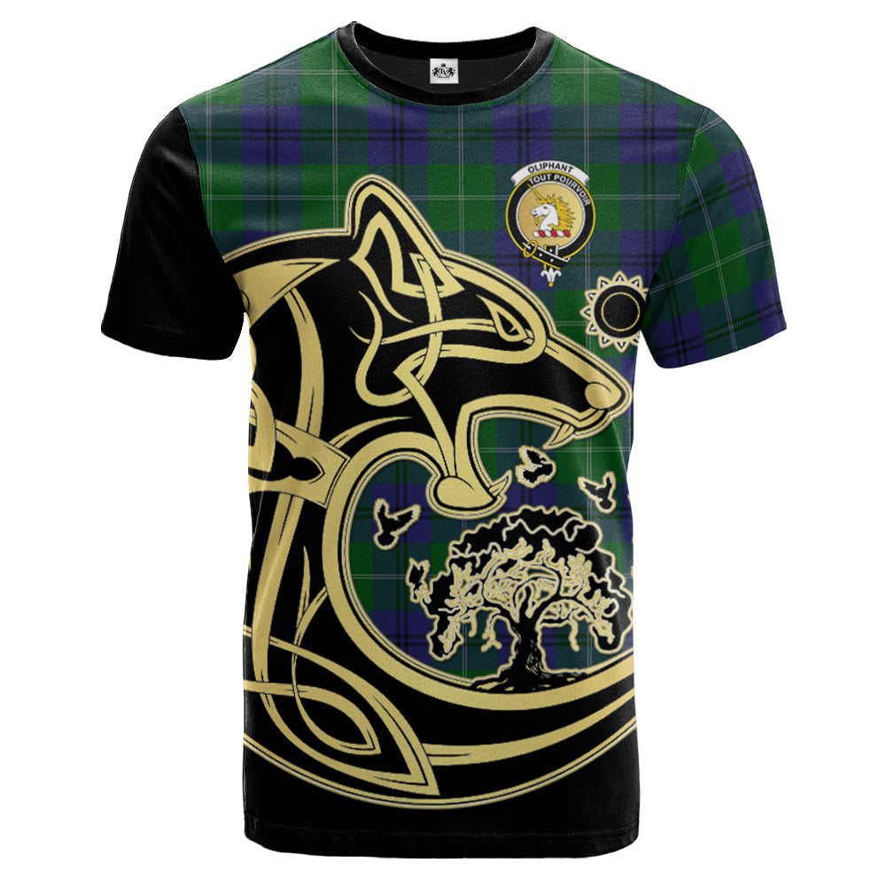 scottish-oliphant-clan-crest-celtic-wolf-tartan-t-shirt