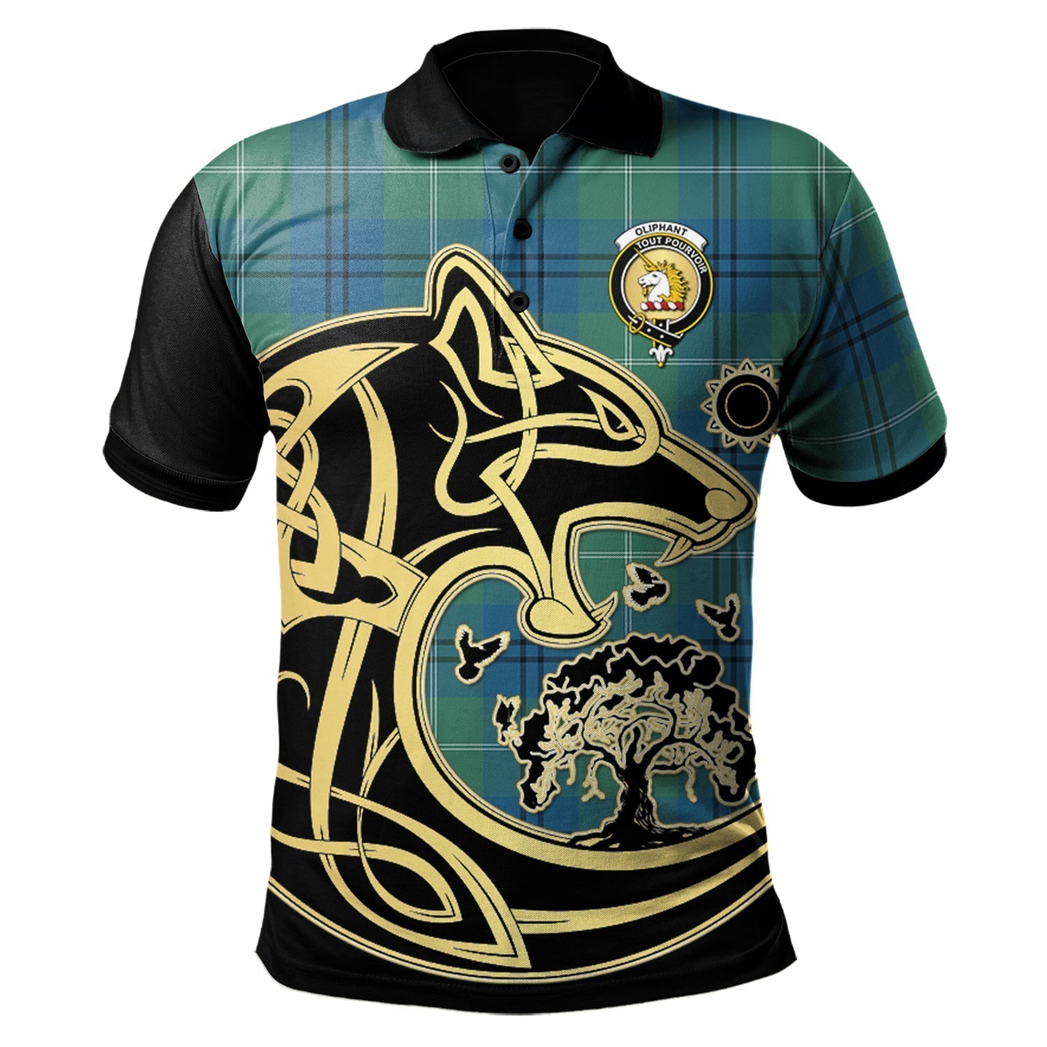 scottish-oliphant-ancient-clan-crest-tartan-celtic-wolf-style-polo-shirt