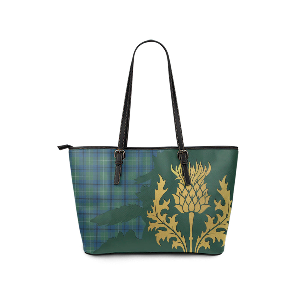 scottish-oliphant-ancient-clan-tartan-golden-thistle-leather-tote-bags