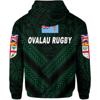 Fiji Ovalau Rugby Hoodie Dark Green Style LT8 - Wonder Print Shop