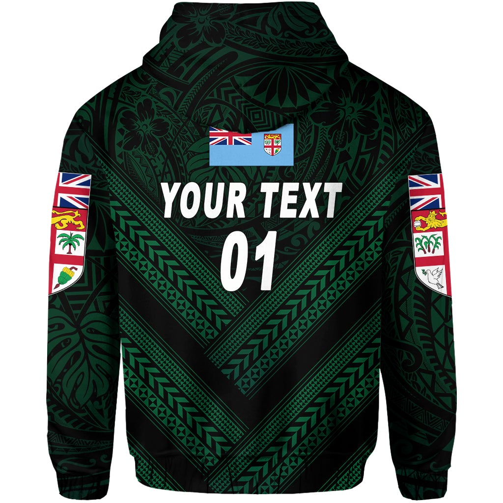 Custom Fiji Ovalau Rugby Zip Hoodie Dark Green Style, Custom Text And Number LT8 - Wonder Print Shop