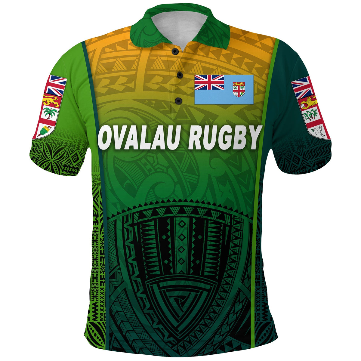 Fiji Ovalau Rugby Polo Shirt Light Green Style LT8 - Wonder Print Shop