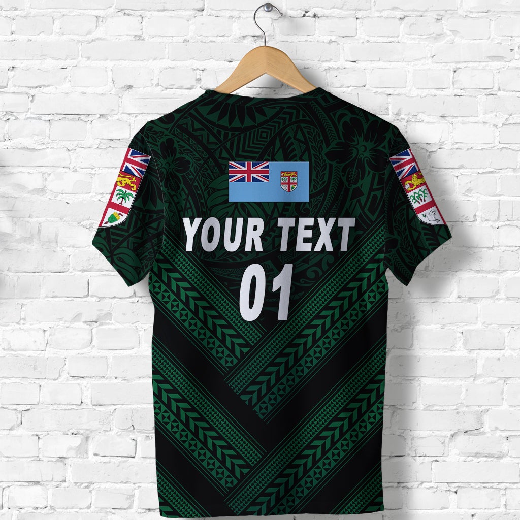 Custom Fiji Ovalau Rugby T Shirt Dark Green Style, Custom Text And Number LT8 - Wonder Print Shop