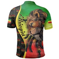 Ethiopia Lion Face Rasta Pattern Polo Shirt LT10 - Wonder Print Shop