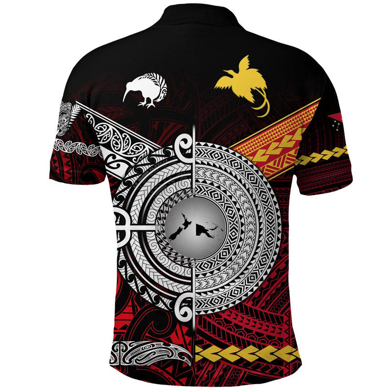 New Zealand Maori Aotearoa Papua New Guinea Polynesian Polo Shirt Together Red LT8 - Wonder Print Shop