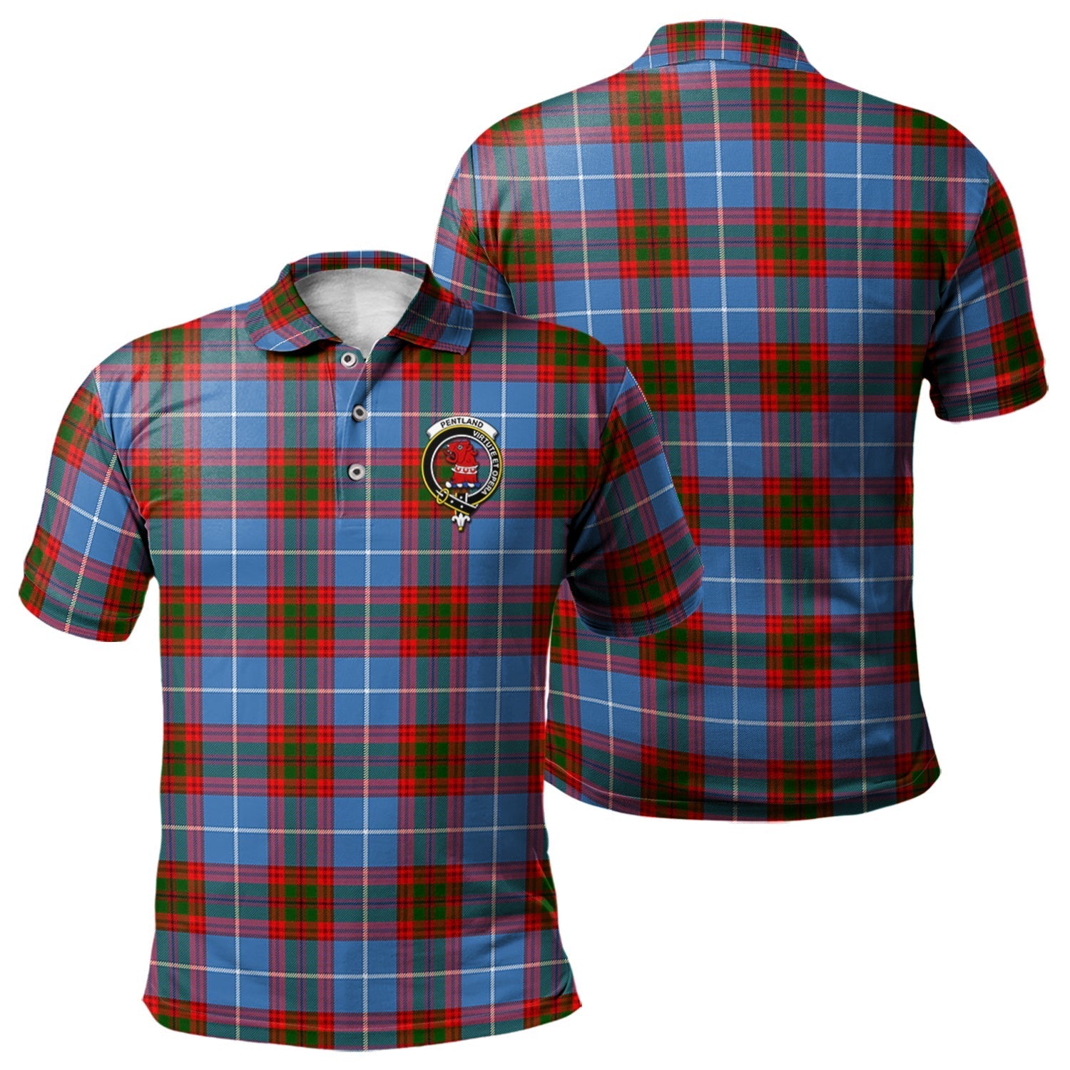 scottish-pentland-clan-crest-tartan-polo-shirt