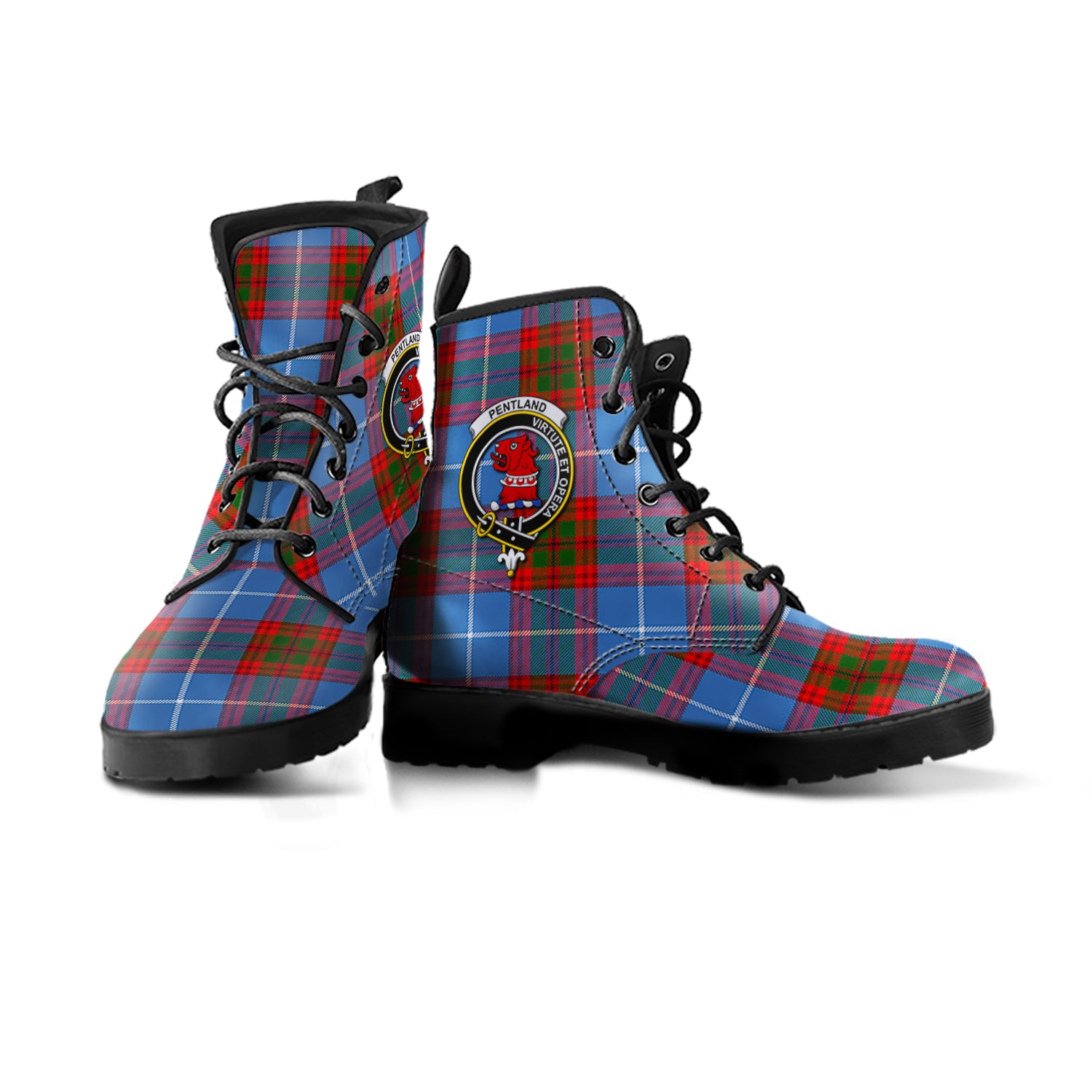 scottish-pentland-clan-crest-tartan-leather-boots