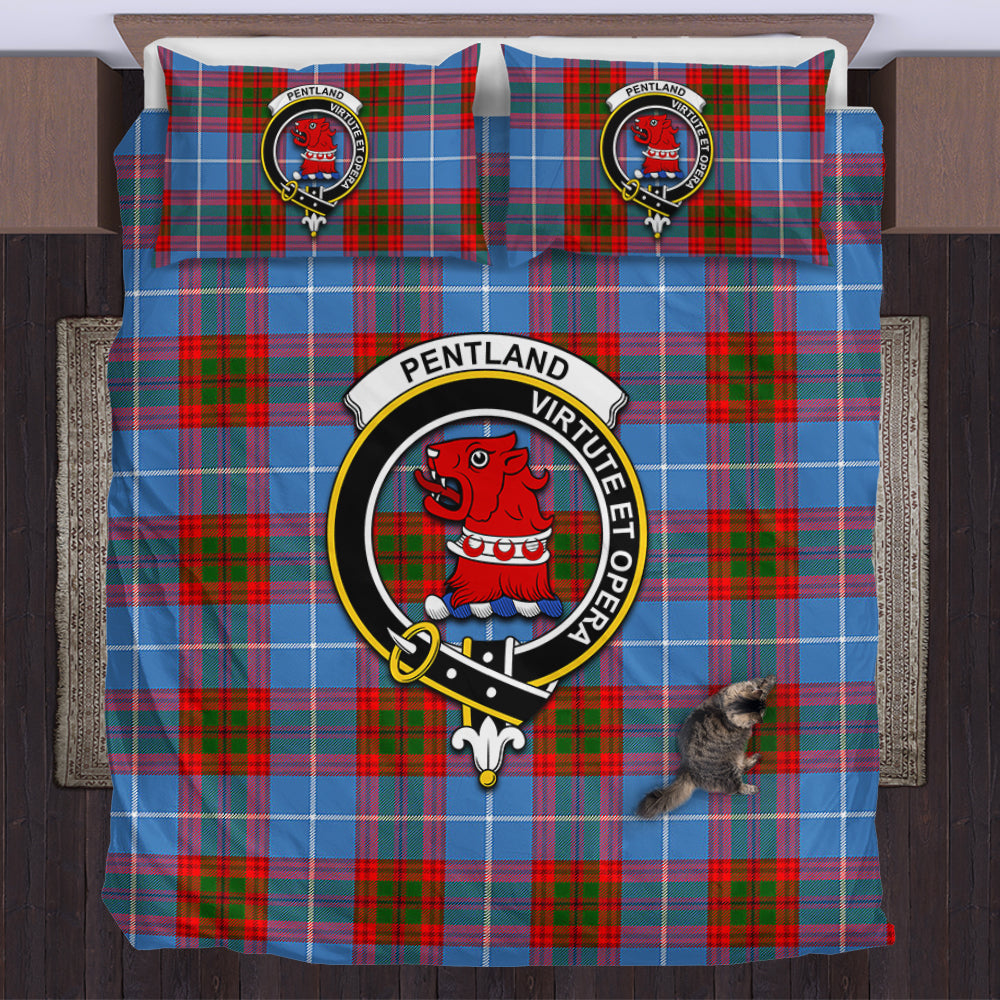 scottish-pentland-clan-crest-tartan-bedding-set