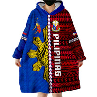 Philippines Pilipinas Sun Mix Polynesian Pattern Wearable Blanket Hoodie - Wonder Print Shop