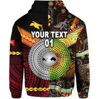 Custom Papua New Guinea And Australia Aboriginal Hoodie Together, Custom Text And Number LT8 - Wonder Print Shop
