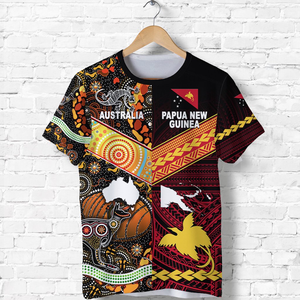 Papua New Guinea and Australia Aboriginal T Shirt Together Lt8 - Wonder Print Shop
