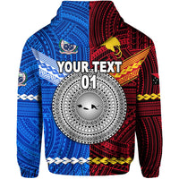 Custom Papua New Guinea And Samoa Zip Hoodie Together, Custom Text And Number LT8 - Wonder Print Shop