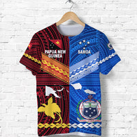 Custom Papua New Guinea And Samoa Together T Shirt, Custom Text And Number LT8 - Wonder Print Shop