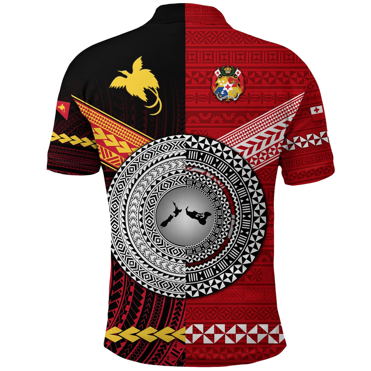Papua New Guinea Tonga Polo Shirt Polynesian Together Red LT8 - Wonder Print Shop
