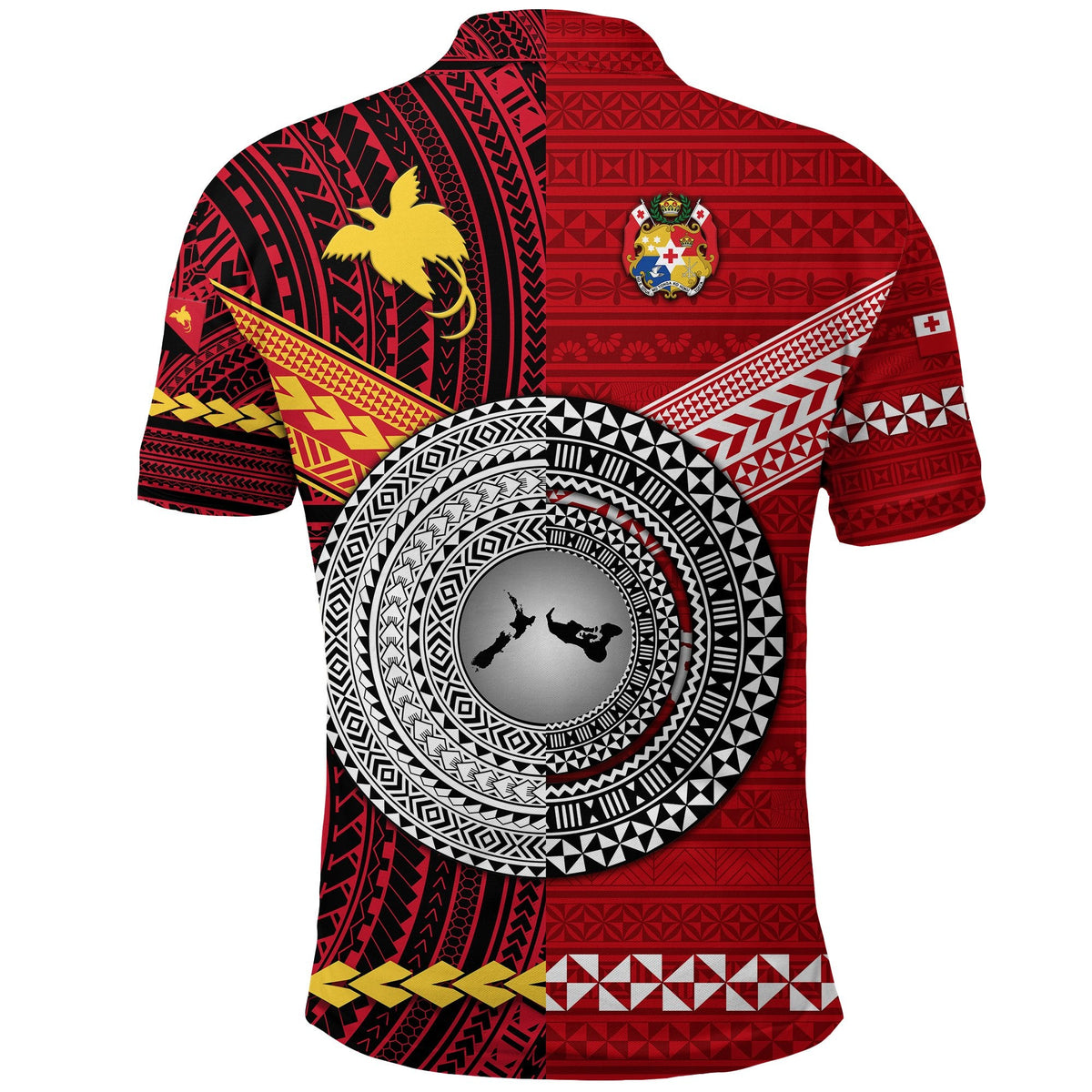 Papua New Guinea Tonga Polo Shirt Polynesian Together Bright Red LT8 - Wonder Print Shop