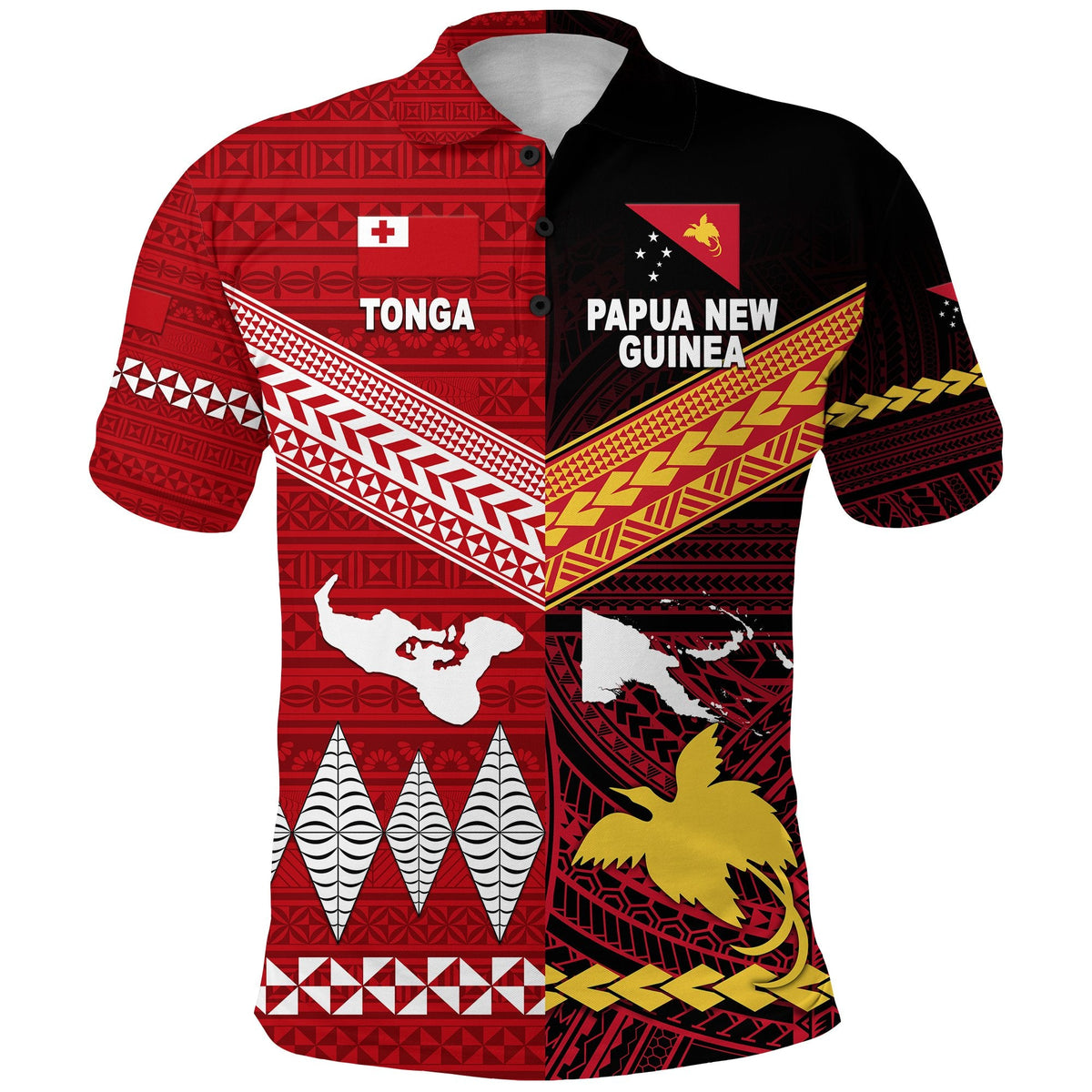 Papua New Guinea Tonga Polo Shirt Polynesian Together Red LT8 - Wonder Print Shop