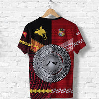 Custom Papua New Guinea And Tonga T Shirt Polynesian Together Red LT8 - Wonder Print Shop