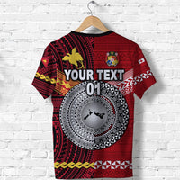 Custom Papua New Guinea And Tonga T Shirt Polynesian Together Bright Red, Custom Text And Number LT8 - Wonder Print Shop