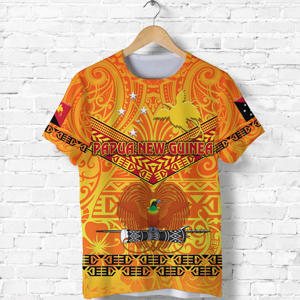 Custom Papua New Guinea Kumuls T Shirt Simple Style Yellow Vibes LT8 - Wonder Print Shop