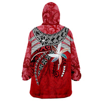 Pohnpei Fanciful Forest Red Color Wearable Blanket Hoodie - Wonder Print Shop