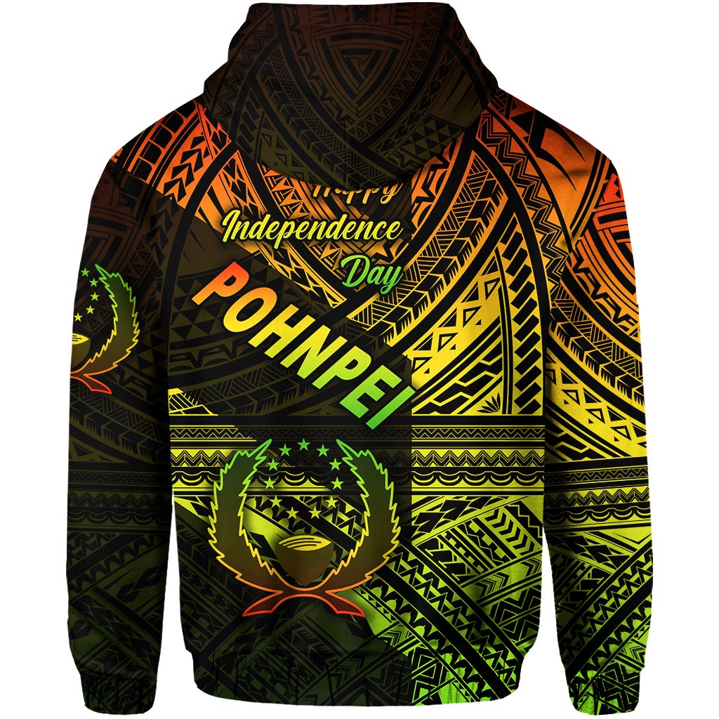 FSM Pohnpei Zip Hoodie Happy Independence Day Original Vibes Reggae LT8 - Wonder Print Shop