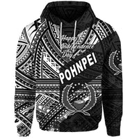 FSM Pohnpei Hoodie Happy Independence Day Original Vibes Black LT8 - Wonder Print Shop