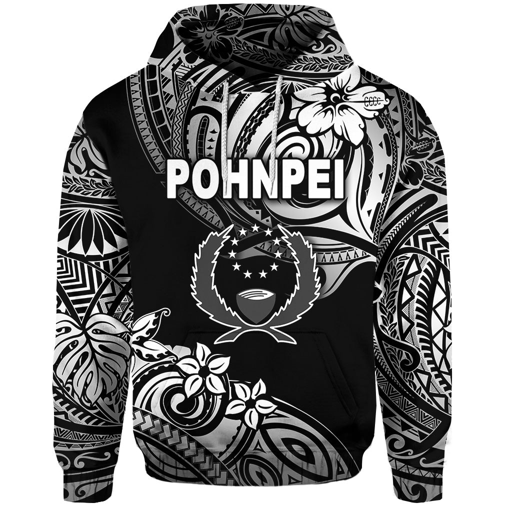 FSM Pohnpei Hoodie Unique Vibes Black LT8 - Wonder Print Shop