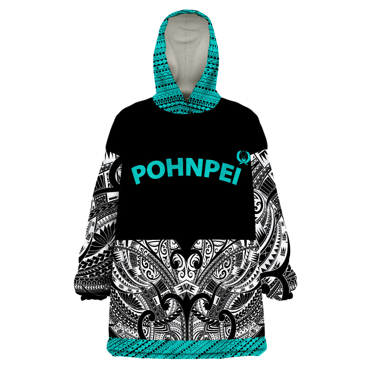 Pohnpei Minimalist Style Wearable Blanket Hoodie - Wonder Print Shop