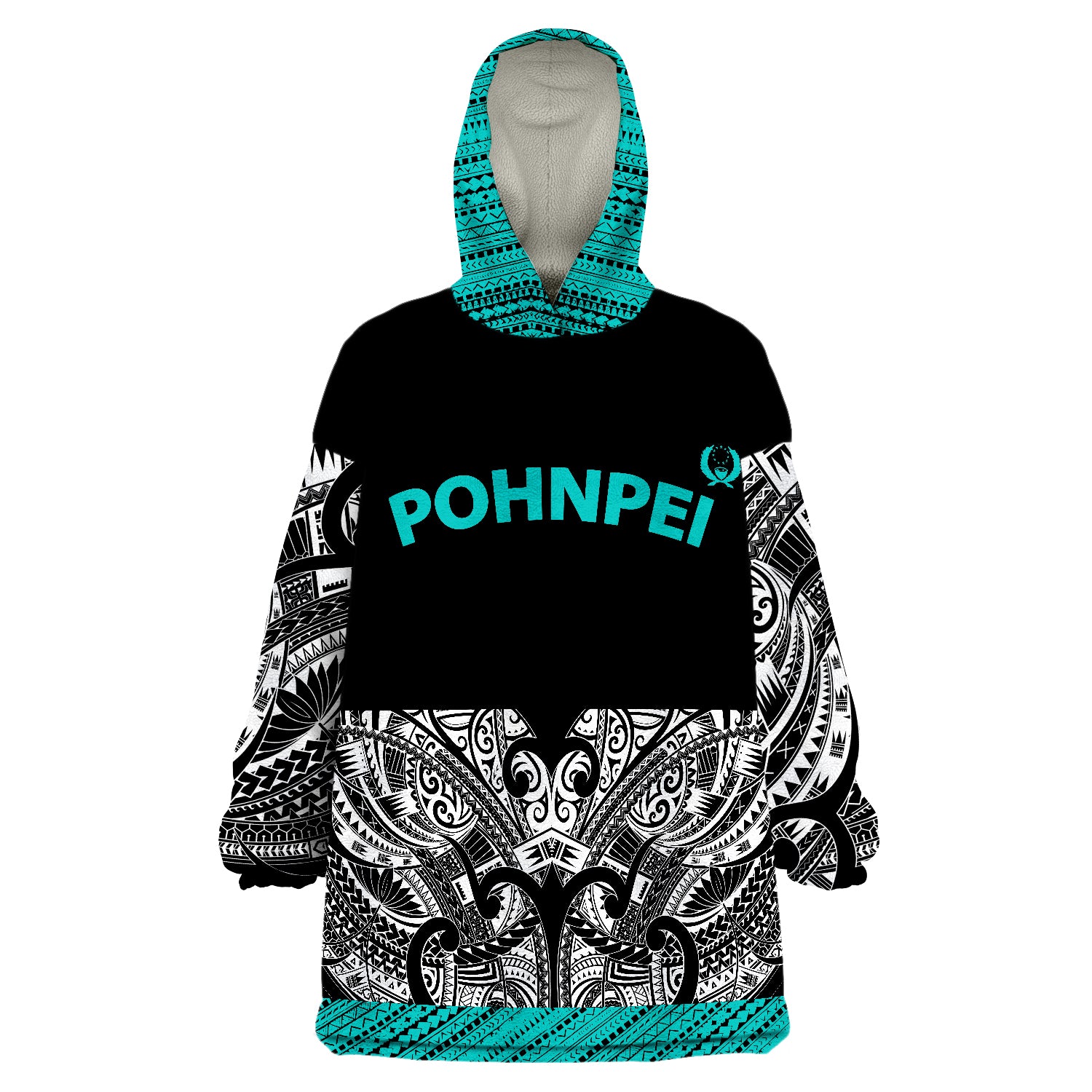 Pohnpei Minimalist Style Wearable Blanket Hoodie - Wonder Print Shop