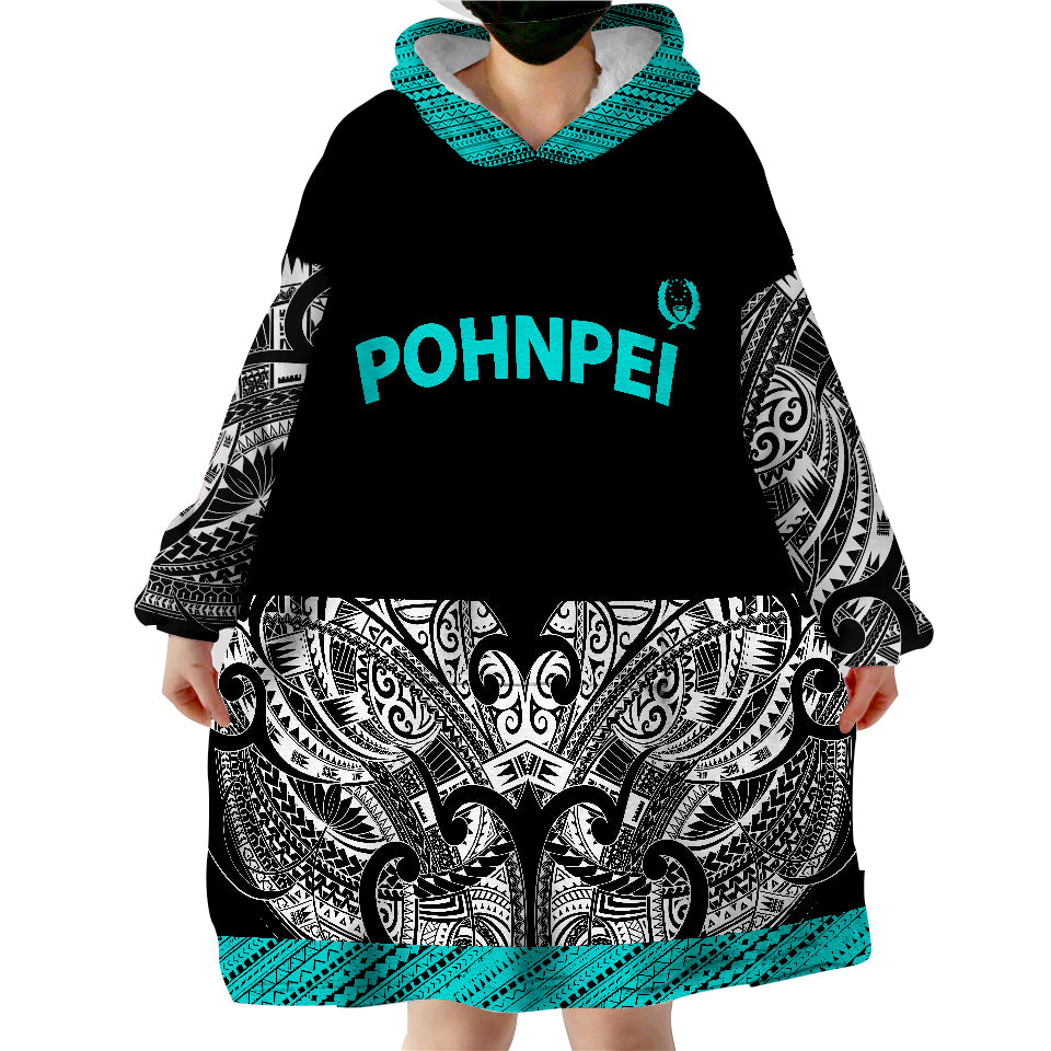 Pohnpei Minimalist Style Wearable Blanket Hoodie - Wonder Print Shop