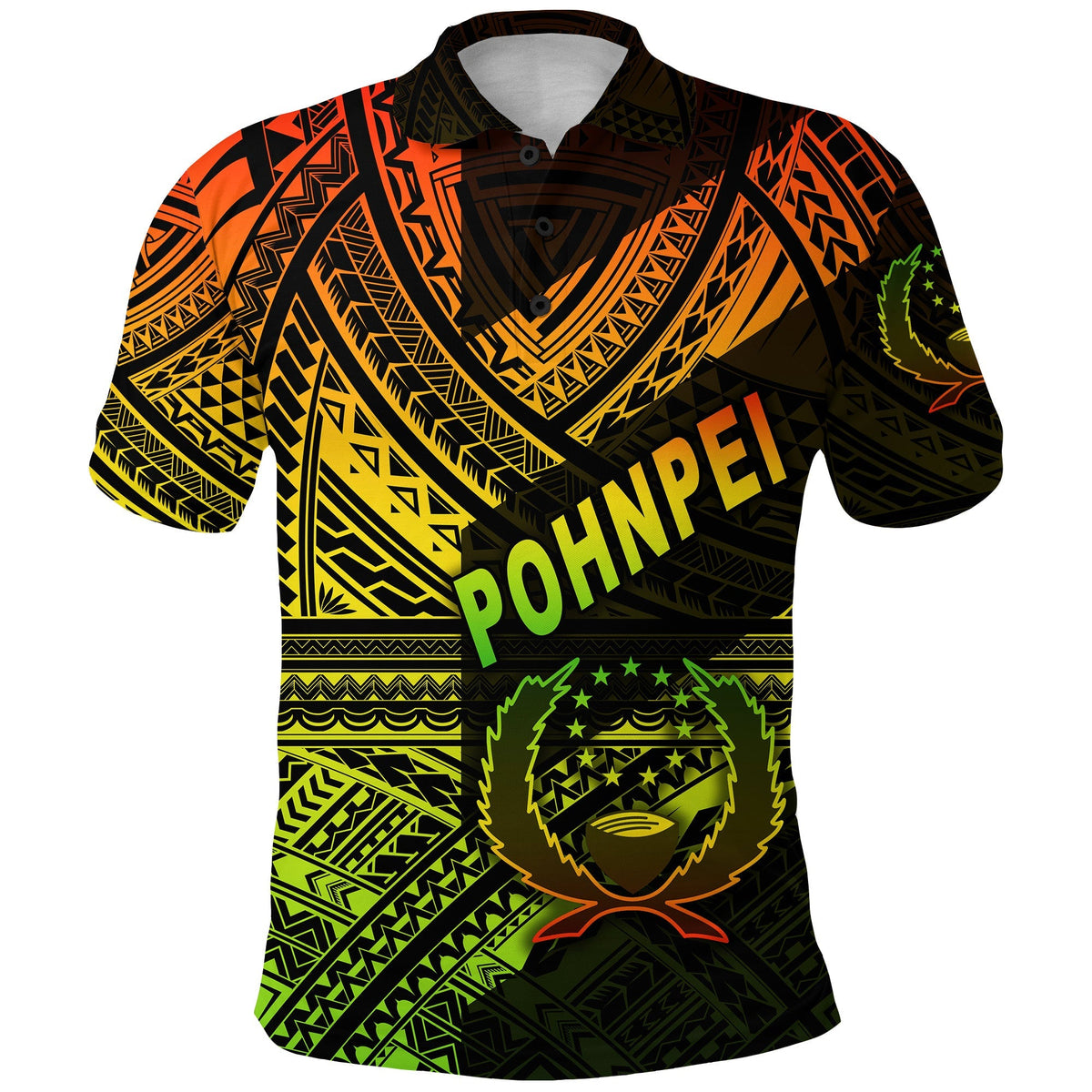 Custom FSM Pohnpei Polo Shirt Original Style Reggae LT8 - Wonder Print Shop