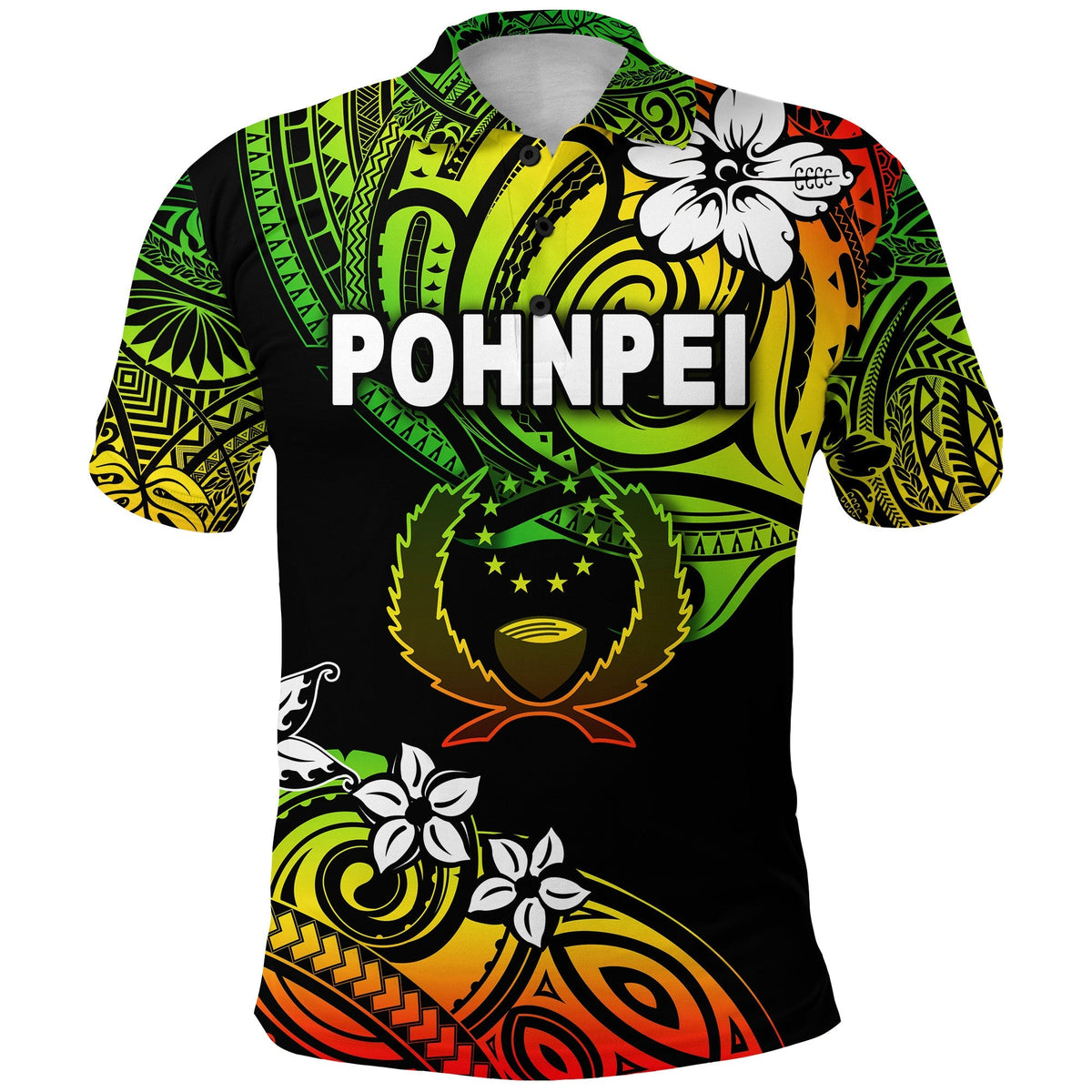 FSM Pohnpei Polo Shirt Unique Vibes Reggae LT8 - Wonder Print Shop