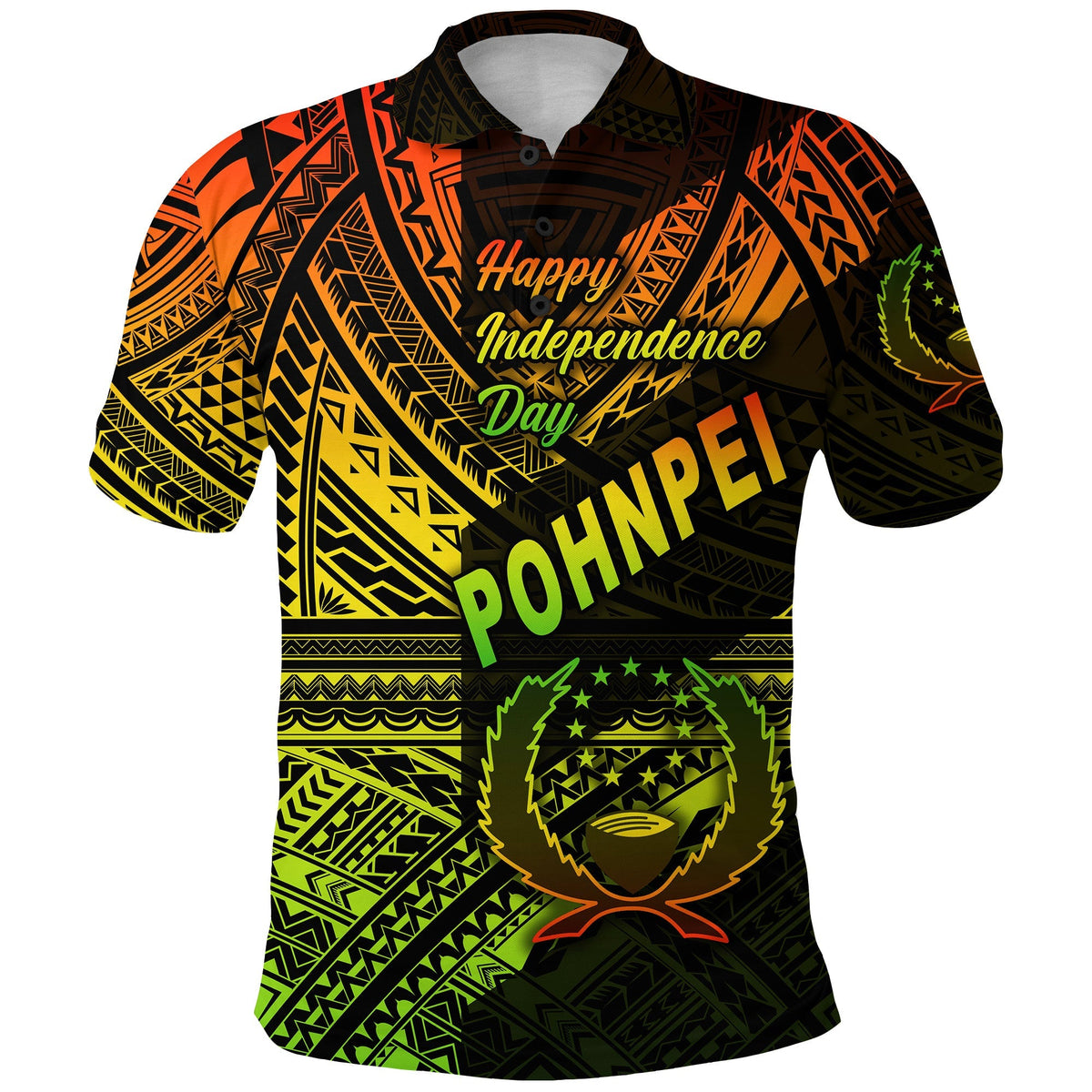 Custom FSM Pohnpei Polo Shirt Happy Independence Day Original Vibes Reggae LT8 - Wonder Print Shop