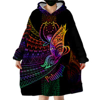 Pohnpei Polynesian Butterfly Style Wearable Blanket Hoodie - Wonder Print Shop