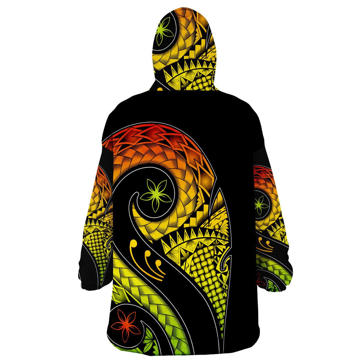 Pohnpei Polynesian Decorative Patterns Wearable Blanket Hoodie - Wonder Print Shop