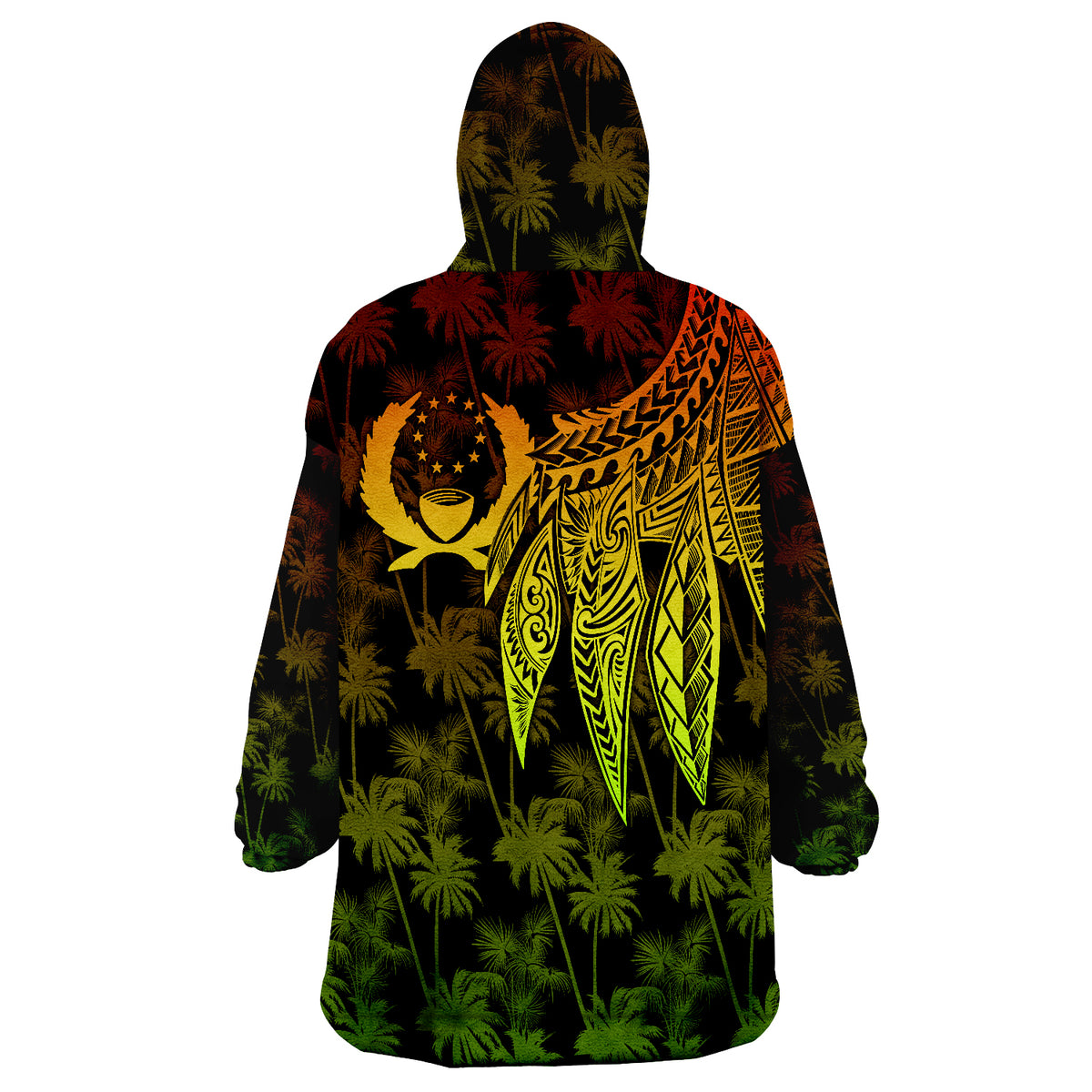 Pohnpei Polynesian Wings Reggae Wearable Blanket Hoodie - Wonder Print Shop
