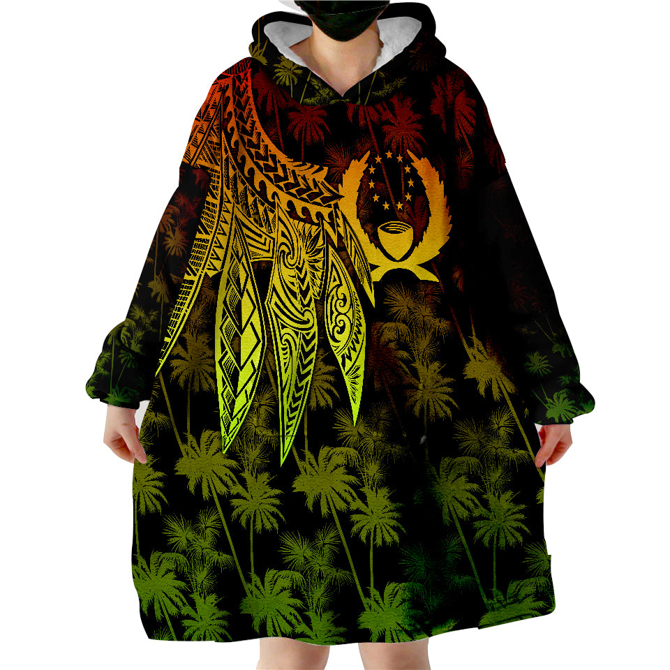 Pohnpei Polynesian Wings Reggae Wearable Blanket Hoodie - Wonder Print Shop