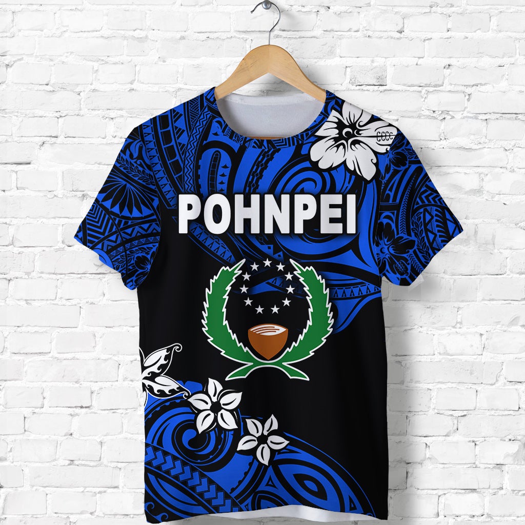 Custom FSM Pohnpei T Shirt Unique Vibes Blue LT8 - Wonder Print Shop