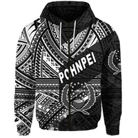 Custom FSM Pohnpei Zip Hoodie Original Style Black LT8 - Wonder Print Shop