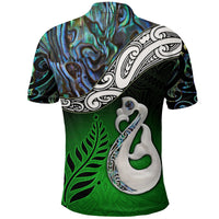 New Zealand Maori Polo Shirt KIDS Manaia Paua Shell Glitter Green LT4 - Wonder Print Shop