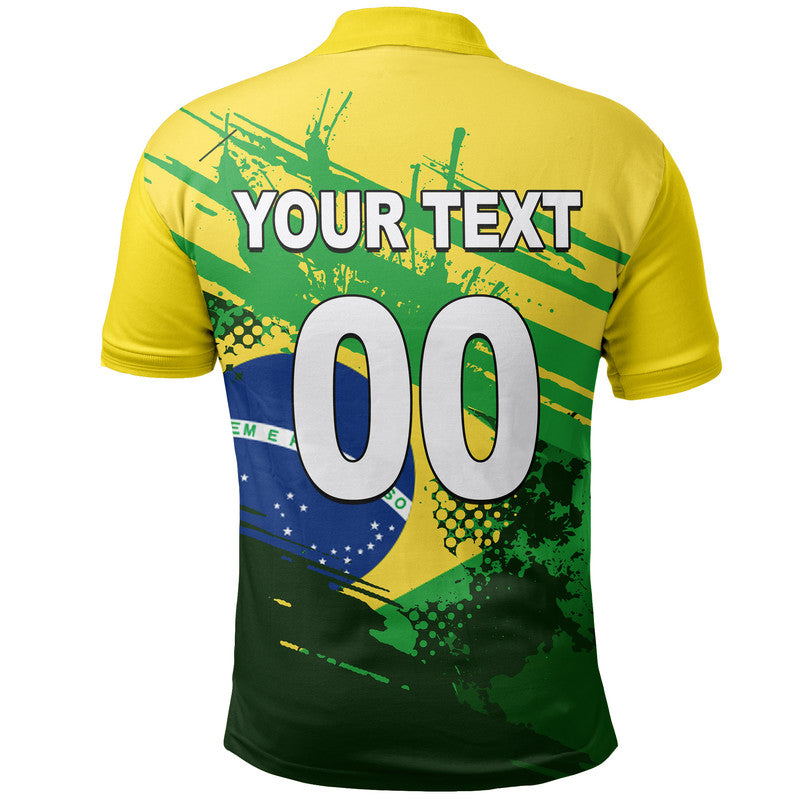 (Custom And Number) Brazil World Cup Soccer Polo Shirt LT6 - Wonder Print Shop