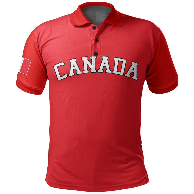 (Custom And Number) Baseball 2023 Canada Polo Shirt Red Style LT6 - Wonder Print Shop